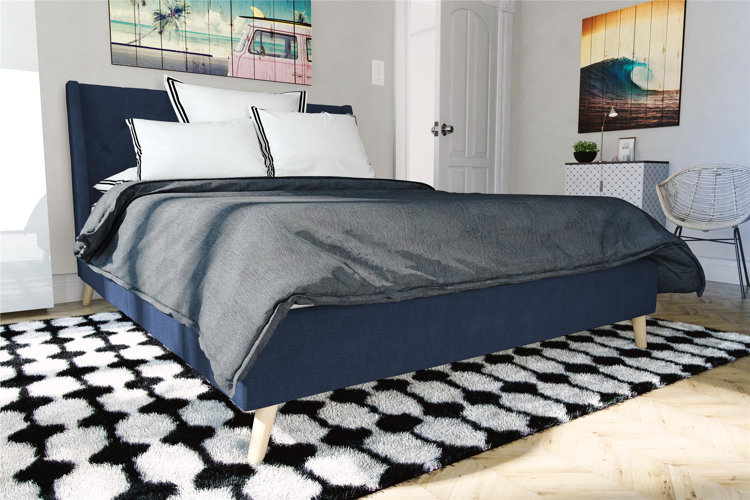 Her majesty tufted upholstered on sale low profile platform bed